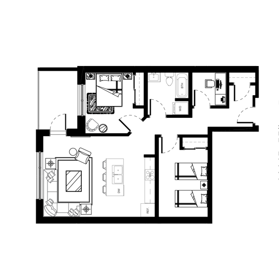 2 BEDROOM + OFFICE D