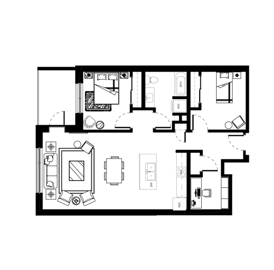 2 BEDROOM + OFFICE G