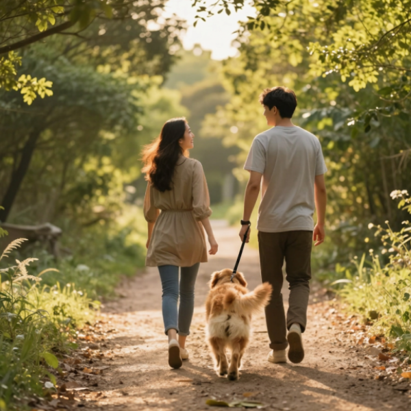 walking with a dog