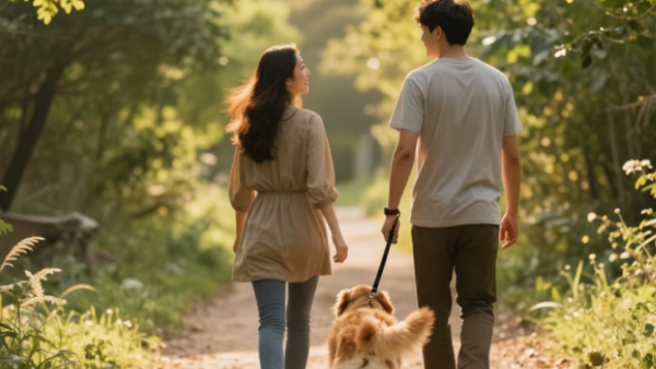 walking with a dog